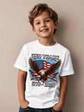 T-Shirt for Kids America 250th Birthday Eagle Flag 250 Years 1776-2026 Unisex Kids Tops Casual Style Vintage Children's Clothing