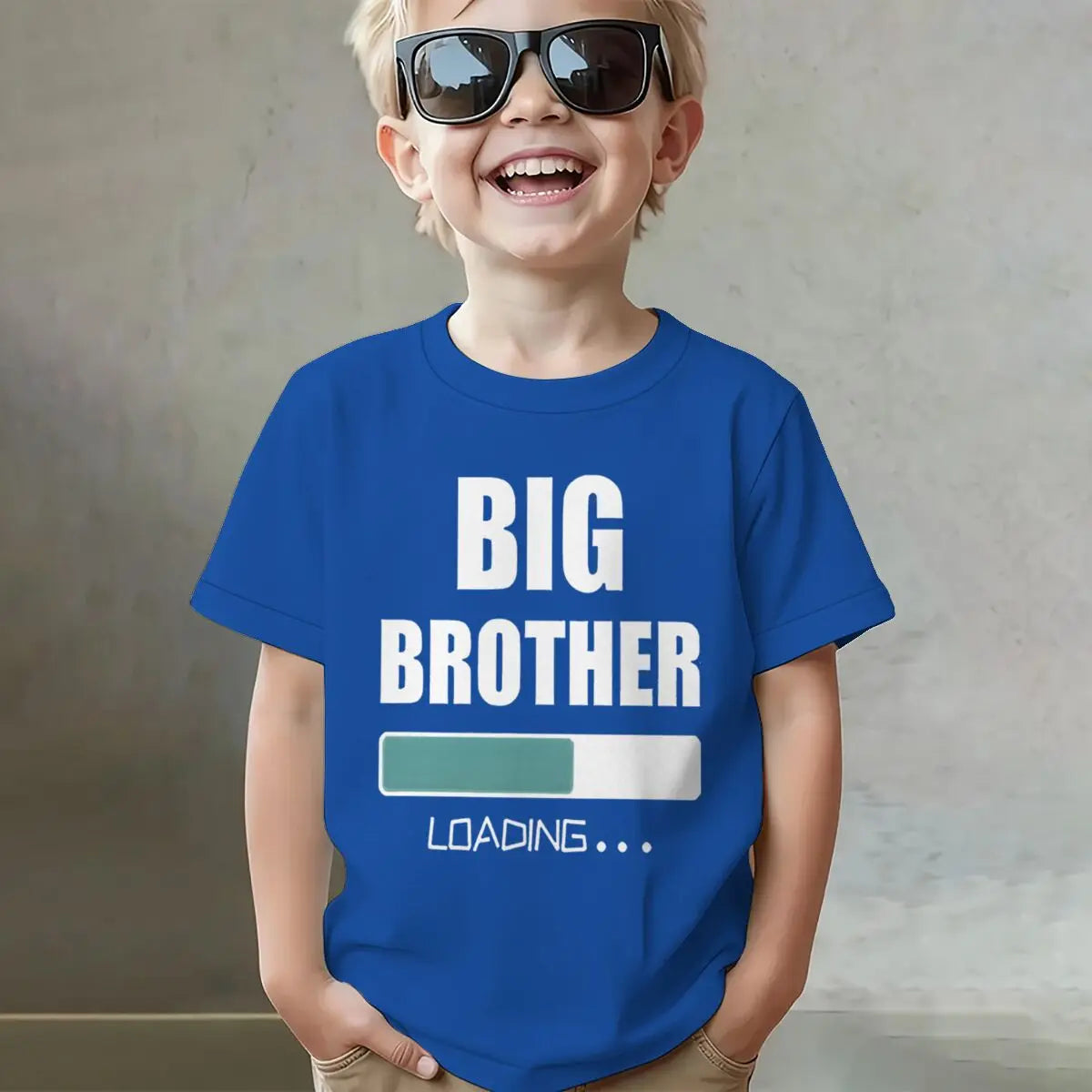 Big Brother Loading T-shirt Kids Short Sleeve Fashion Casual Top New Sibling Gift Big Brother Kids Clothes Cotton Tops