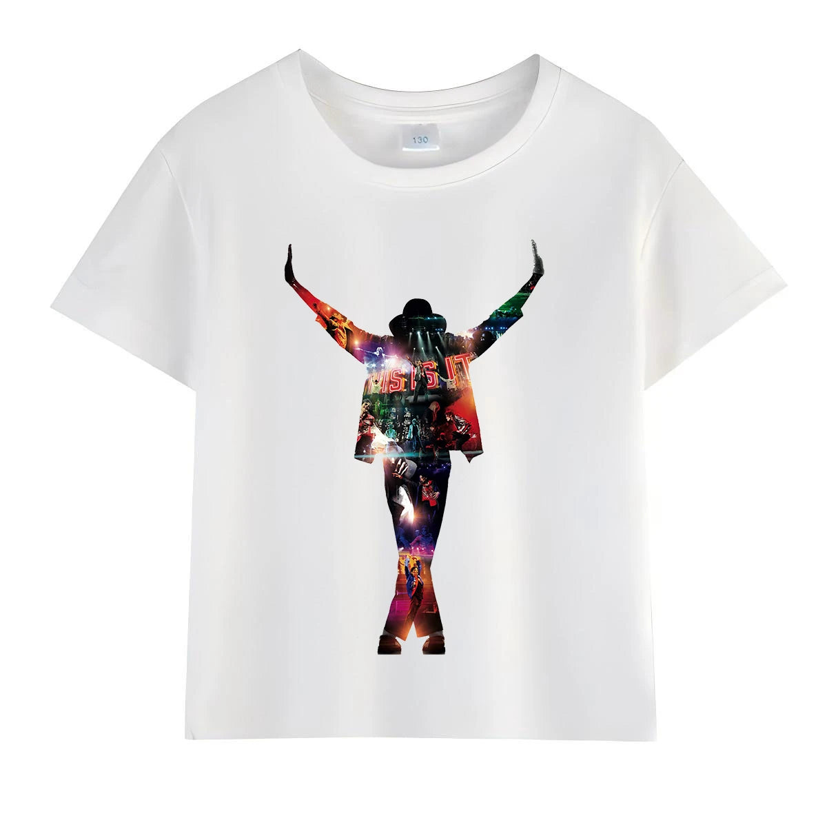 Kids Michael Jackson Rock T Shirt Crew Neck Short Sleeve Boys Girls Summer Casual Fashion Children Daily Tops