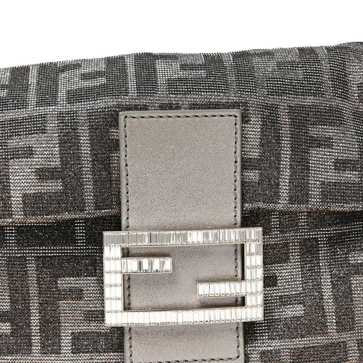 Metallic Lurex Zucca Vitello Baguette Argento