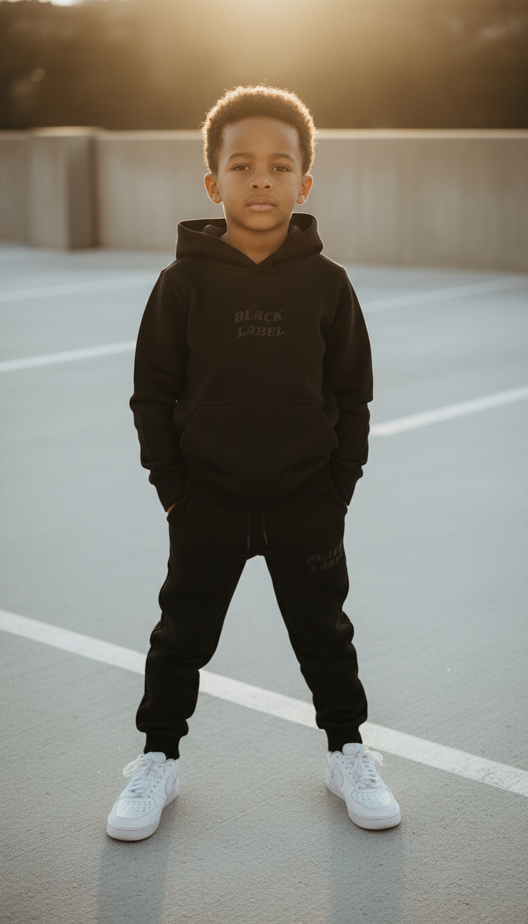 Kids Black Label Social Club Hoodie and Jogger Set