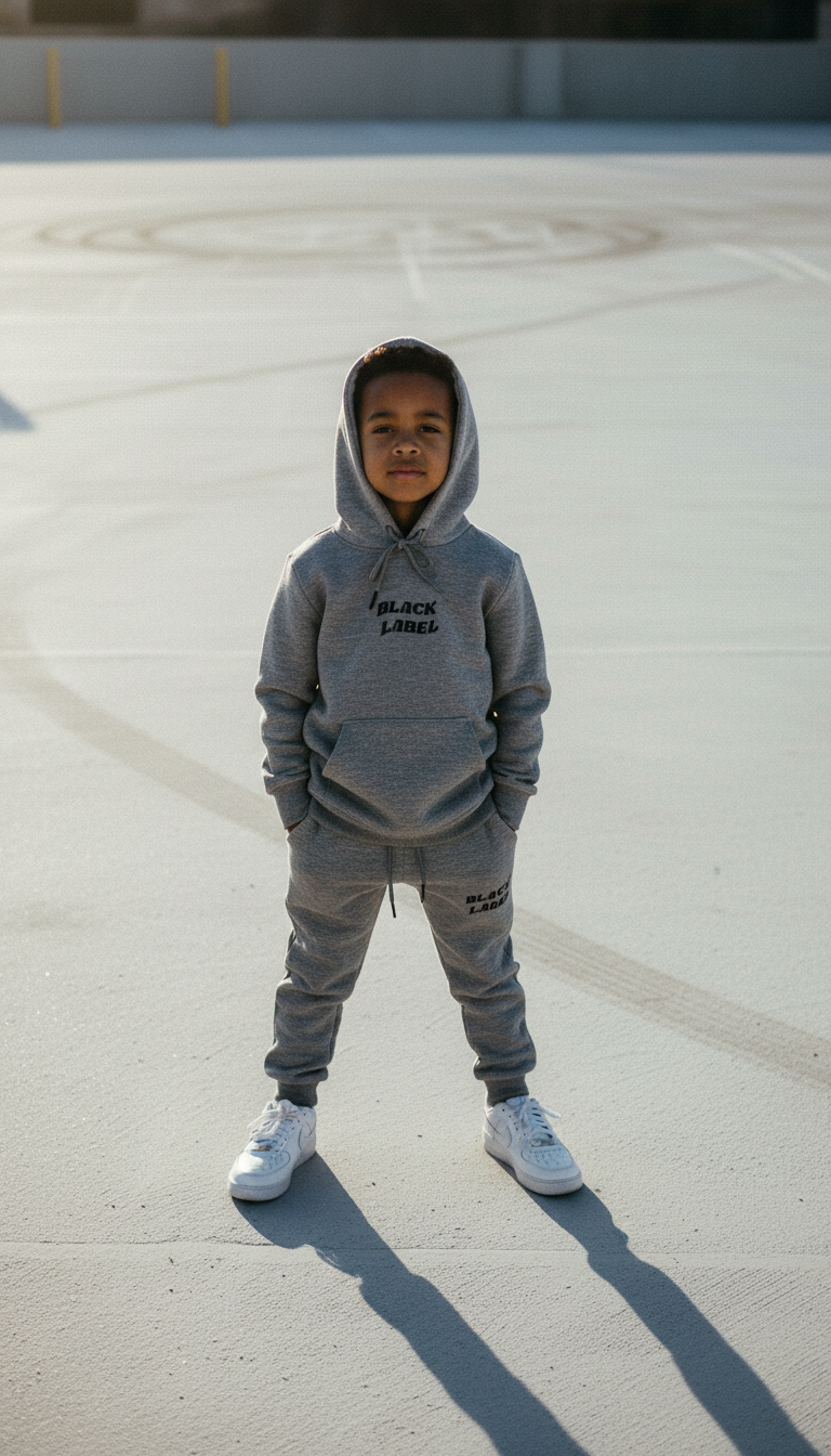 Kids Black Label Social Club Hoodie and Jogger Set